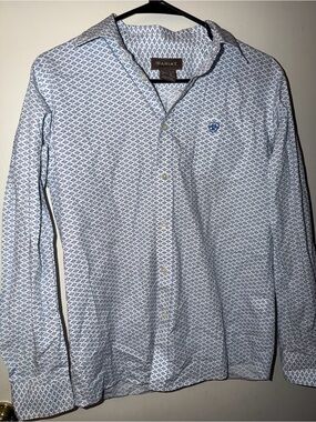 Ariat Boy’s XL Blue Patterned Button-Down Shirt